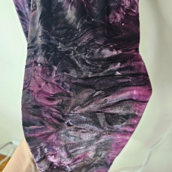 Topshop Purple & Silver Crushed Velour Elastic Waist Stretch Leggings 8 Medium - Picture 3 of 6